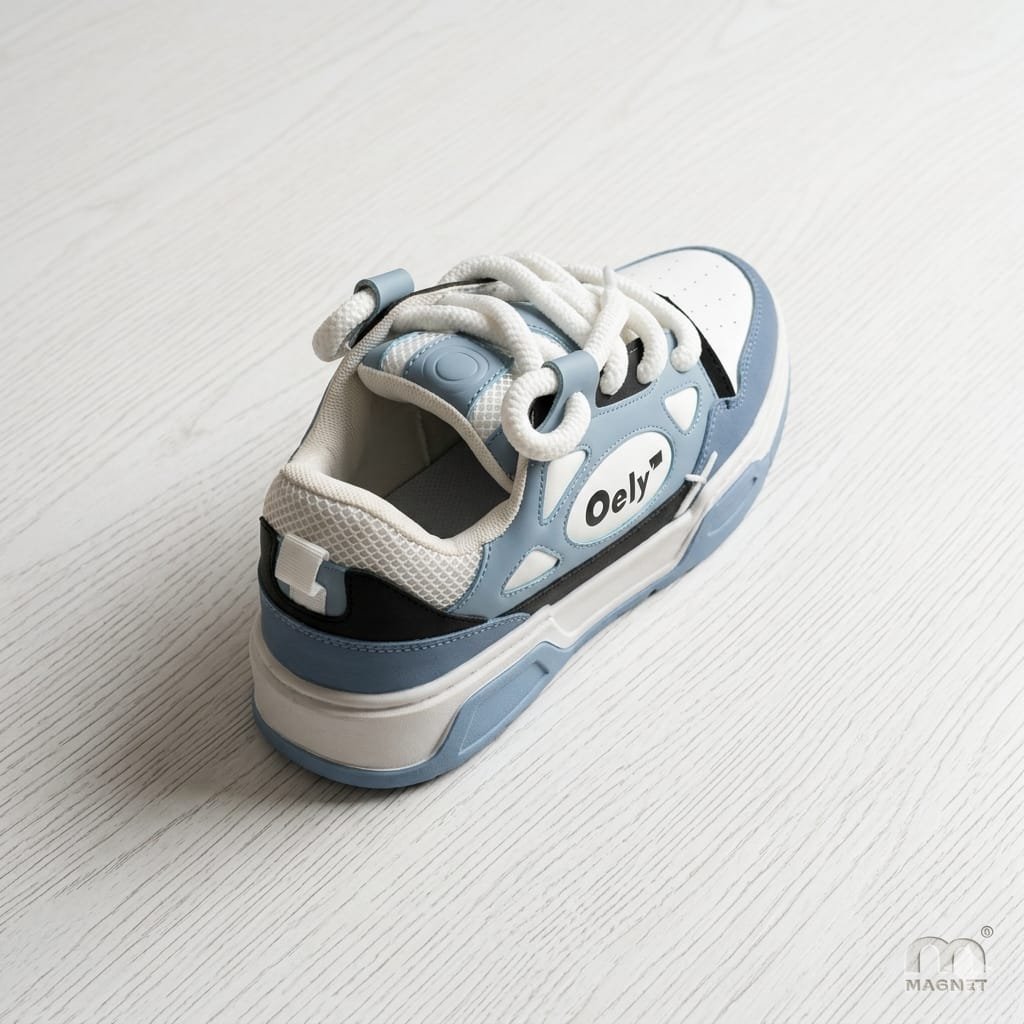 Blue Cow Print Chunky Sneakers for Women - Image 2