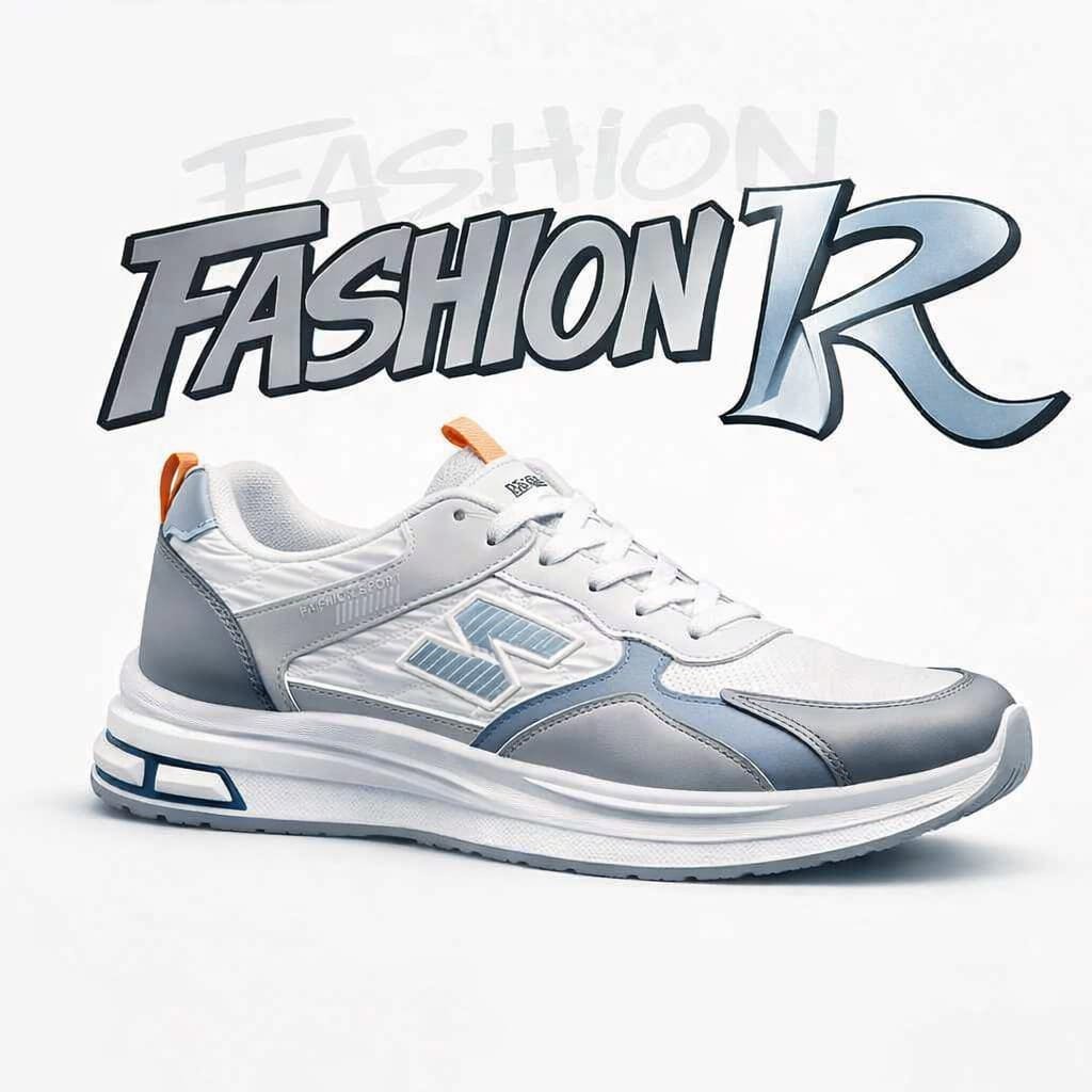 Metallic Silver Steel Blue Fashion Sneakers for Man's Running Shoes for Gym,Walking & Sports-Lightweight & Comfortable - Image 2