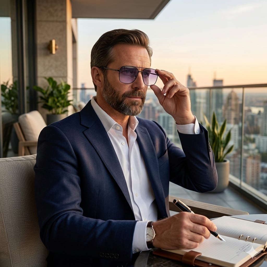 Elegant Purple-Tinted Shades: A Fresh Take on a Classic