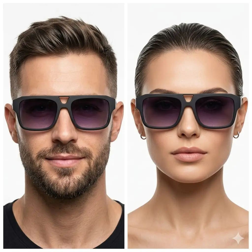 Black Oversized Square Frame Unisex Sunglasses - Image 3