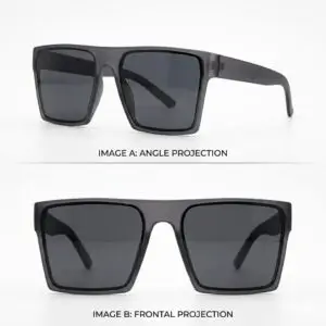 Black Oversized Square Frame Unisex Sunglasses