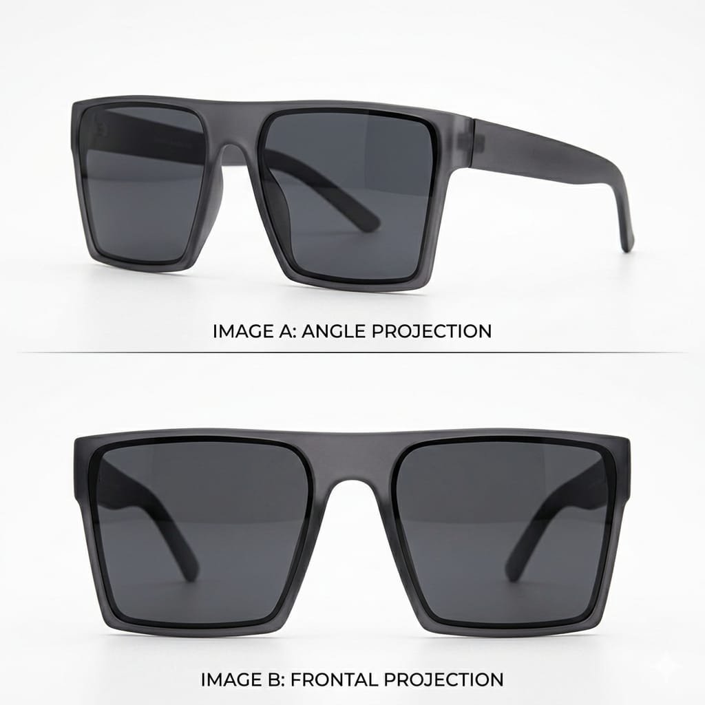 Black,brown & grey Square Frame Sunglasses for Men and Women - Image 5