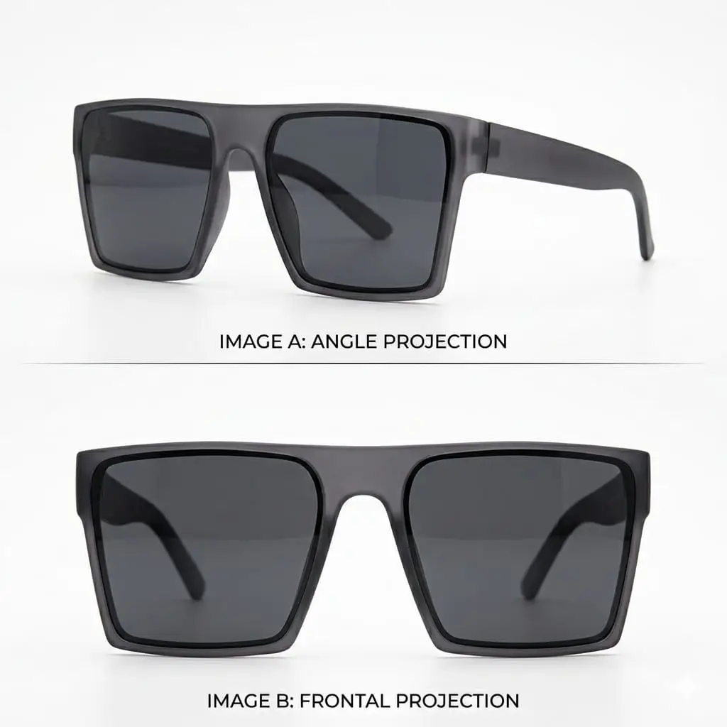 Black Oversized Square Frame Unisex Sunglasses