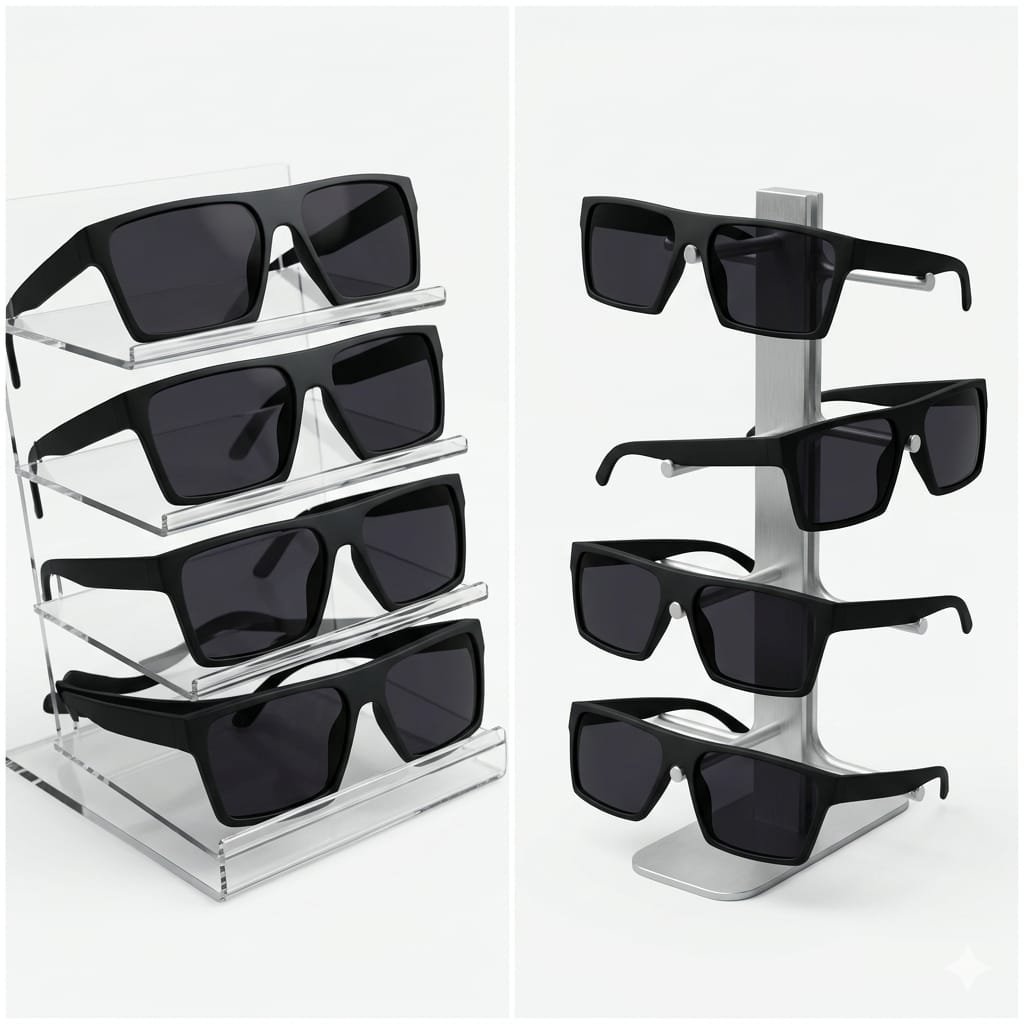Black,brown & grey Square Frame Sunglasses for Men and Women - Image 3
