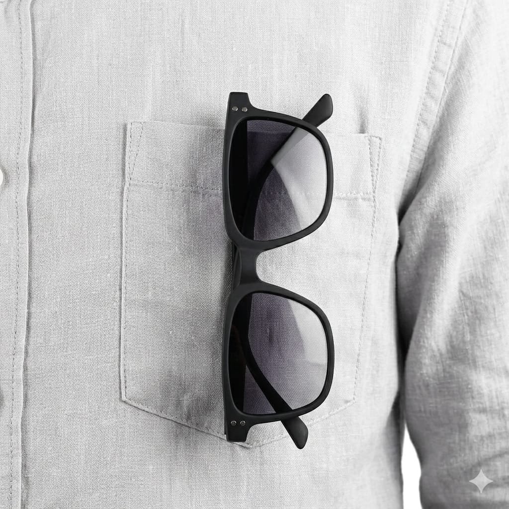 Black,Brown & Grey Wayfarer Sunglasses with UV Protection - Image 3