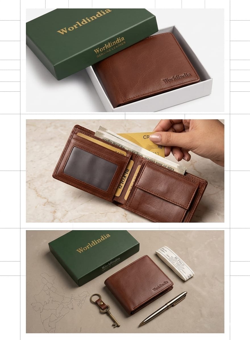 Worldindia Zento Premium Leather Wallet – A Unique Touch of Elegance!