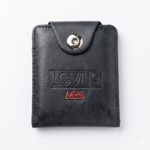 Brown Leather Bifold Wallet With Snap Closure