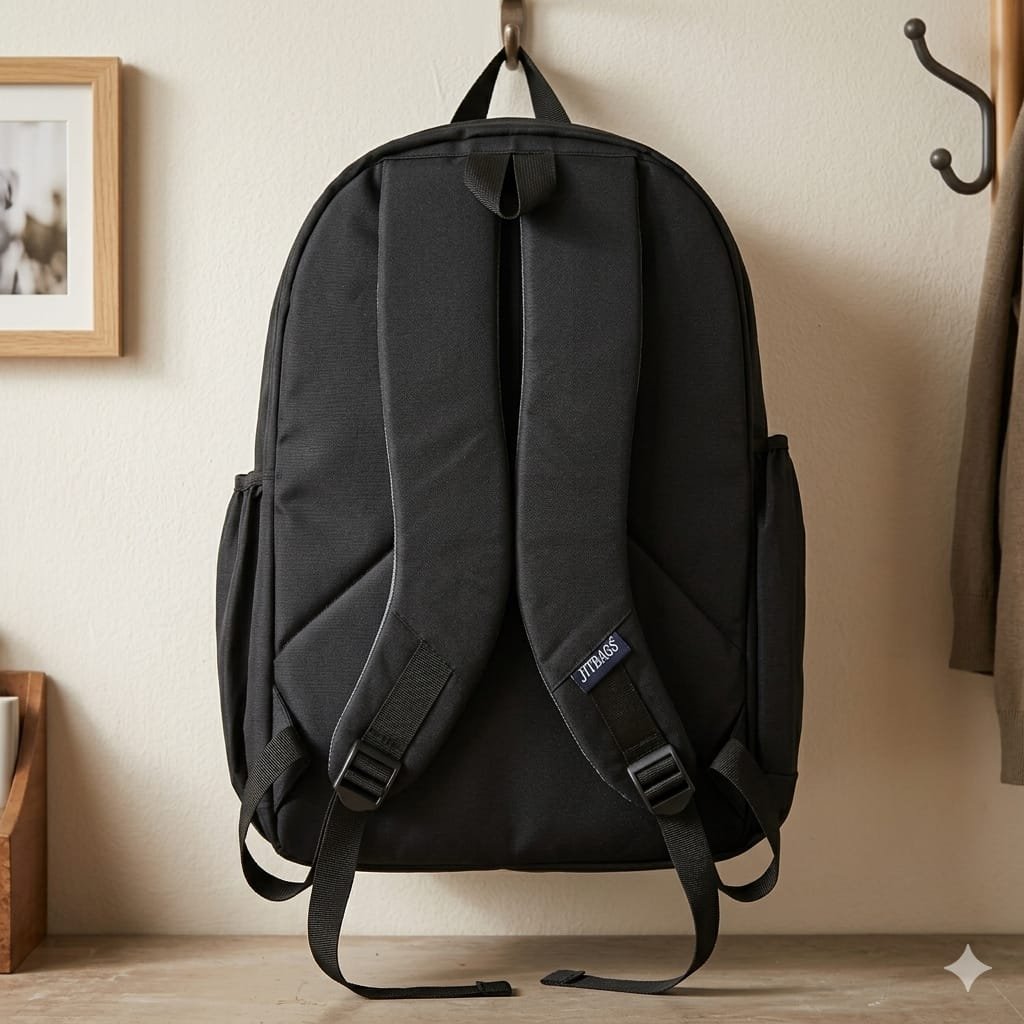 Black Safari School Backpack with Multiple Compartments - Image 3