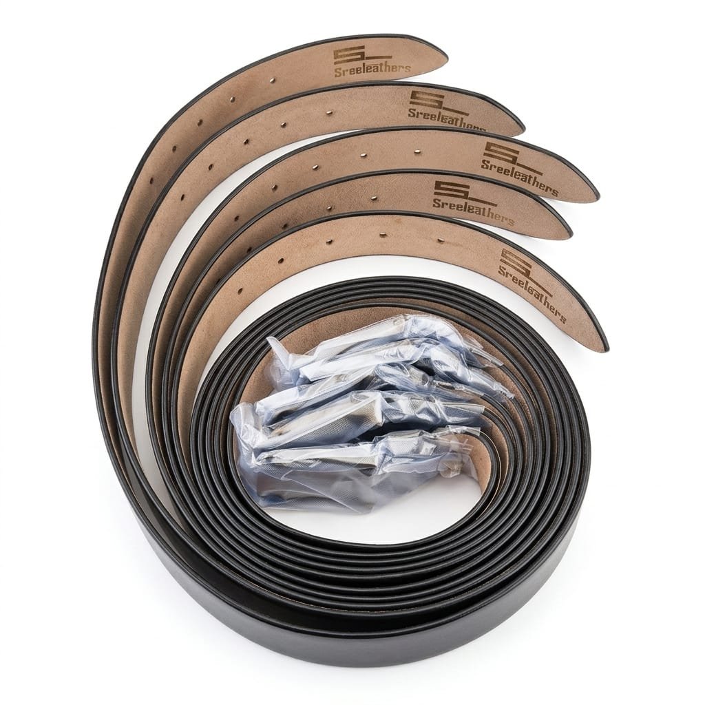 Black Leather Belt with Metal Buckle for Men - Image 3