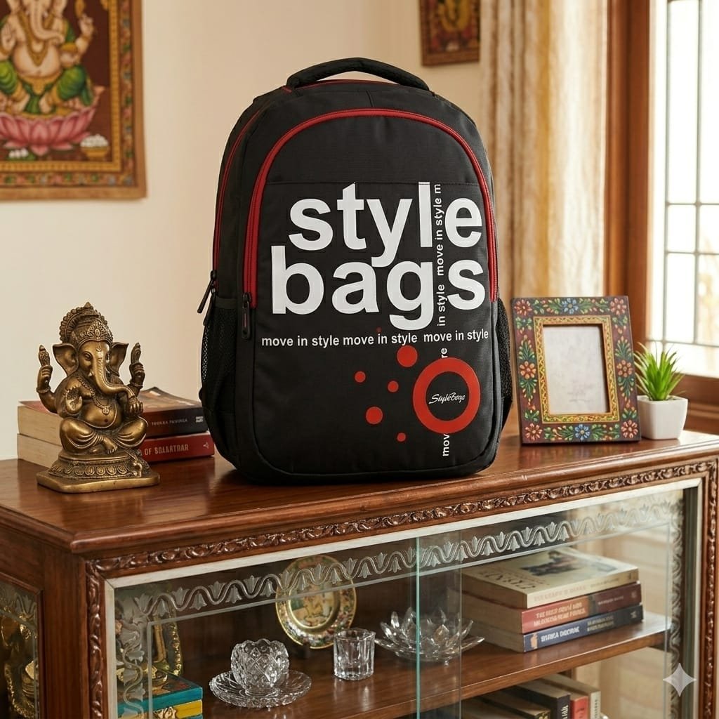 Black And Red Printed Style Bags School Backpack