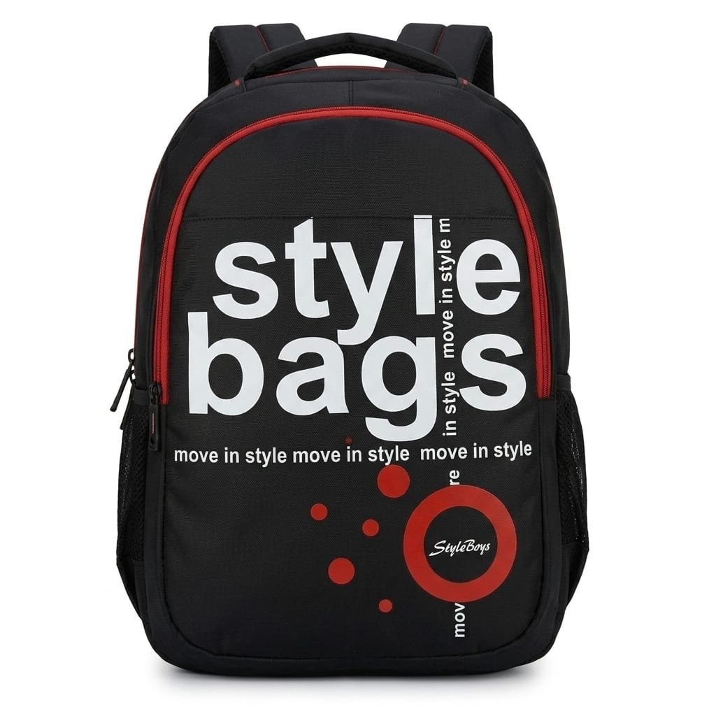Black And Red Printed Style Bags School Backpack