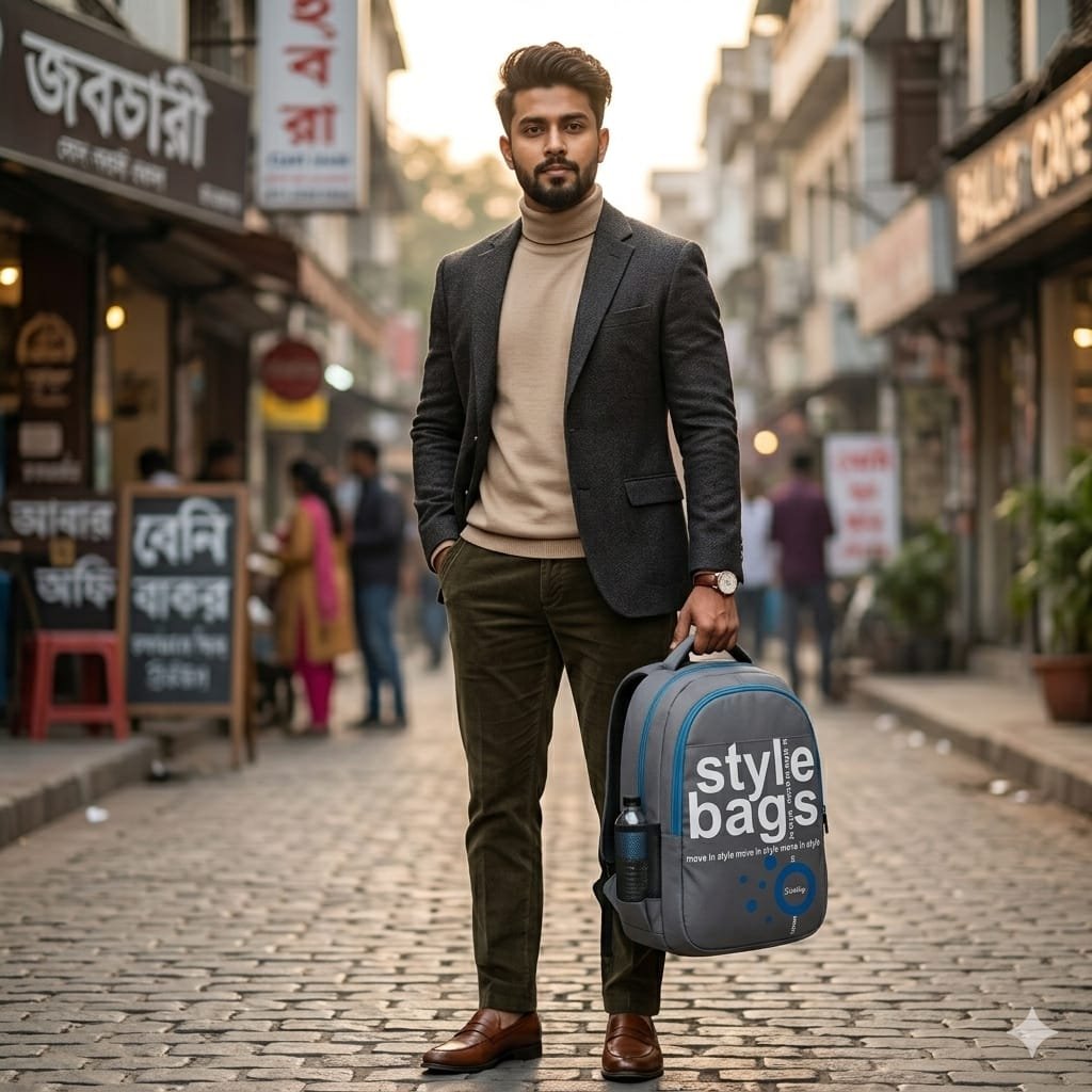 Black,Navy Blue,Grey & Teal Blue Printed Style Bags School,College Backpack - Image 6