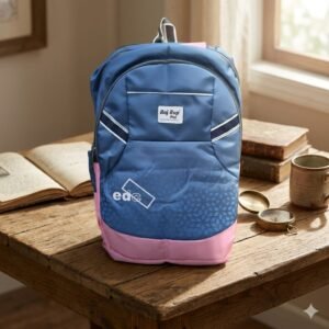 Blue and Pink Polyester Casual Backpack for Students