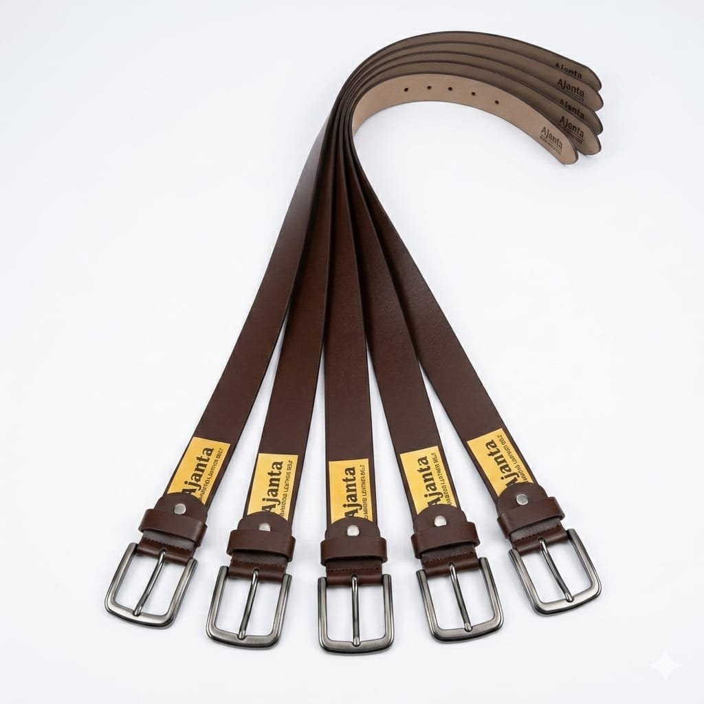 Ajanta Brown Genuine Leather Belt for Men