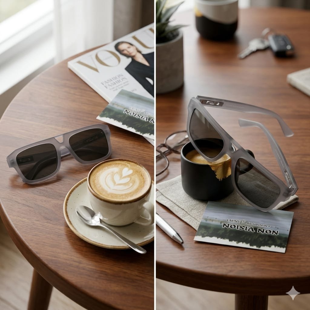 Black & Greay Rectangular Sunglasses with Parachute Design for Men - Image 5