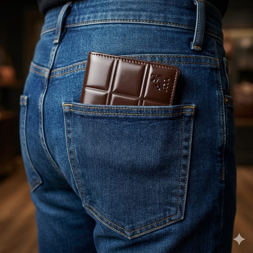 Brown Leather Quilted Pattern Bi-Fold Wallet for Men