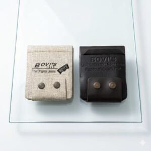 Brown & Beige Leather Snap Closure Trifold Wallet for Men