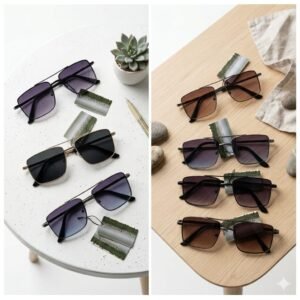 Multi Colour Metal Frame Gradient Lens Aviator Sunglasses