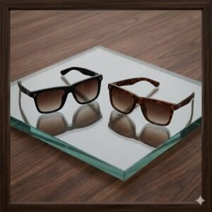 Black,Brown Wayfarer Sunglasses With Black,Brown Gradient Lens