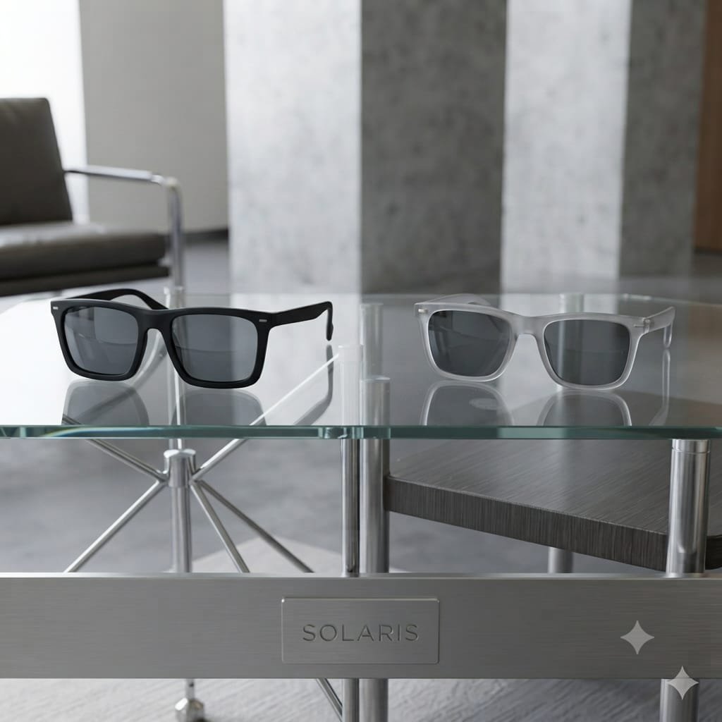 One pair of sunglasses is made in a deep black matte finish, which adds elegance to your personality. The other is in a transparent or translucent frame, which gives a fresh and vibrant vibe to your look